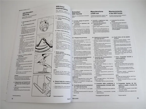 Still R60-20 R60-25 R60-30 R60-35 R60-40 Wartungsanleitung Maintenance