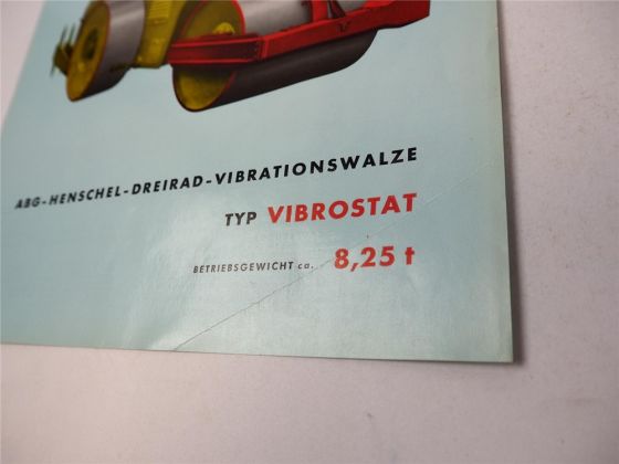 Prospekt ABG Henschel Vibro Stat 8,25t Dreirad Vibrationswalze selten 454-860