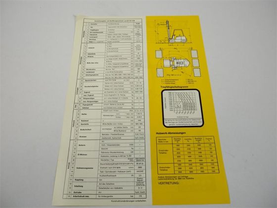 original Prospekt Fendt DFG TFG 1750 H Gabelstapler 70er Jahre Werk II Kempten