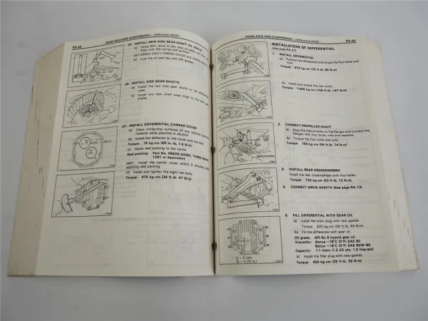 Toyota Camry II 1991 Repair Workshop Manual SV VZV 21 25 for USA Canada