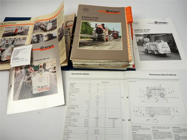 Wirtgen Prospekt Sammlung Strassenbau SF W 300 350 500 600 - 1000 1200 - 2000