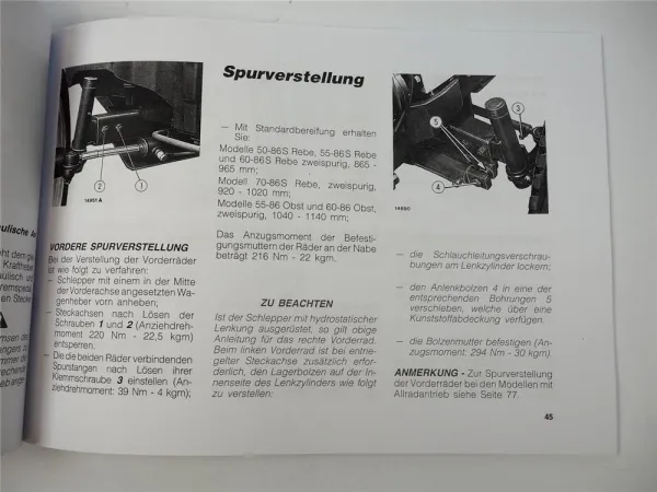 New Holland Fiatagri 50-86 55-86 60-86 70-86 DT S Rebe Obst Betriebsanleitung