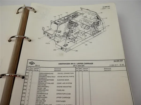 O&K MH6 PLA HD A2 A4 Bagger Betriebsanleitung Ersatzteilkatalog Schaltplan