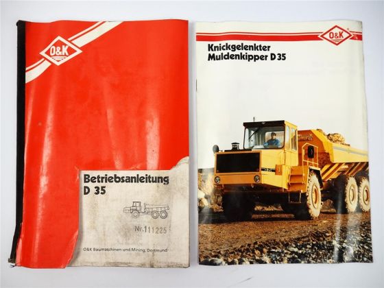 O&K D35 Muldenkipper Betriebsanleitung Technische Daten Prospekt 1992