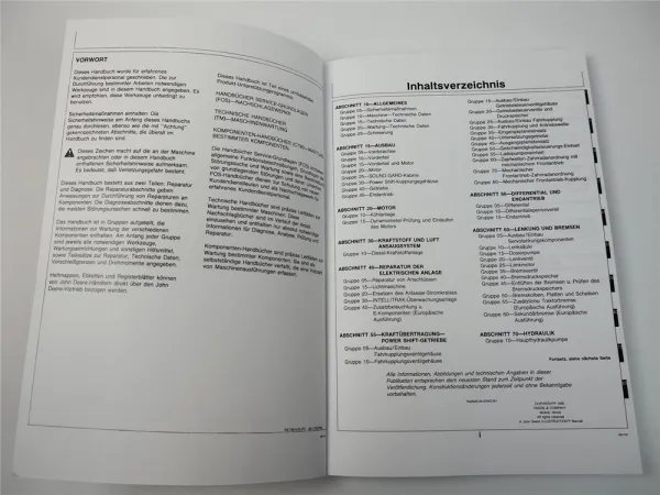John Deere 4055 4255 4455 Reparaturdaten Technisches Handbuch 1991