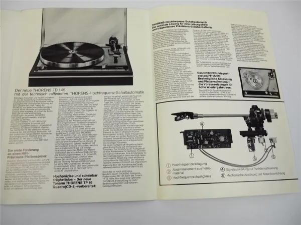 Thorens TD 145 160 126 electronic 166 J Hifi Plattenspieler Prospekt 1976
