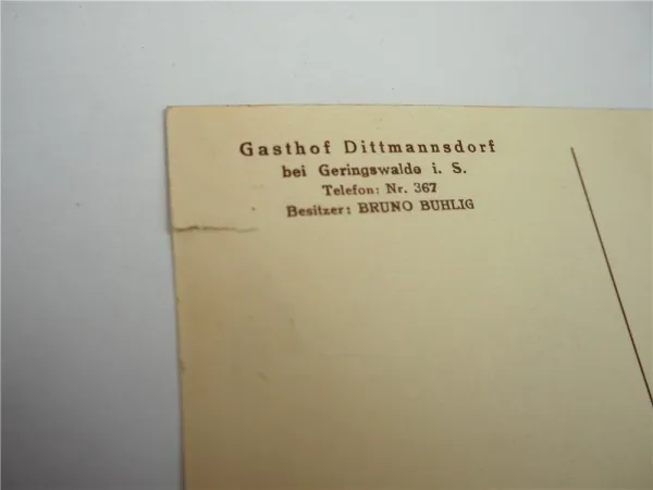 AK Geringswalde in Sachsen Gasthof Dittmannsdorf Buhlig ungekaufen mit Einriss