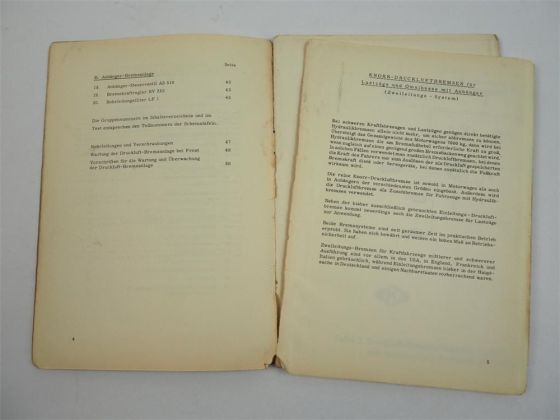 Knorr Druckluftbremsen Omnibusse LKW Lastzüge K523 Bedienungsanleitung 1959