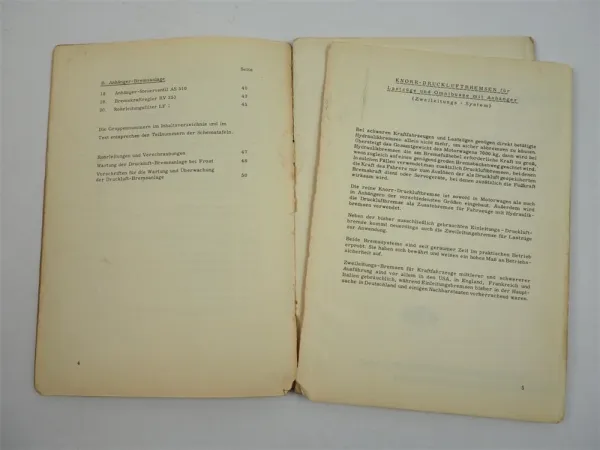 Knorr Druckluftbremsen Omnibusse LKW Lastzüge K523 Bedienungsanleitung 1959