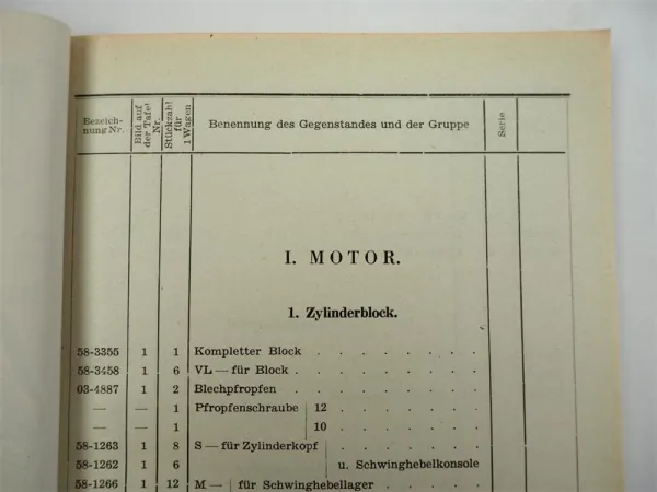 Praga ND LKW Serie 13 mit Dieselmotor Ersatzteilliste Ersatzteilverzeichnis 1941
