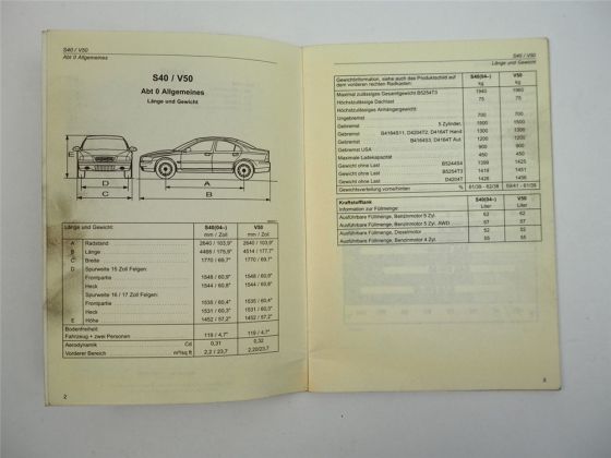 Volvo S40 ab 2004 V50 Datentaschenbuch Werkstatthandbuch Ergänzung