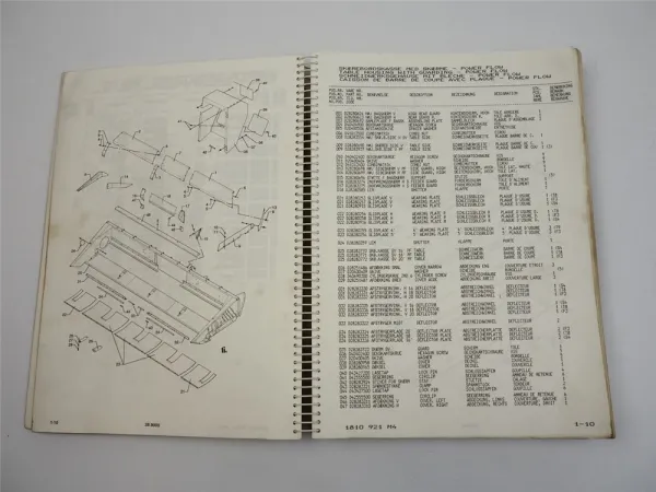Massey Ferguson MF38 Mähdrescher Ersatzteilliste Parts List 1991