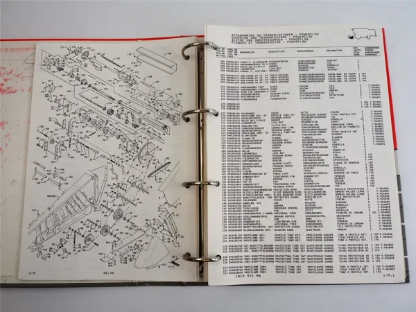 Massey Ferguson MF 38 40 Mähdrescher Ersatzteilliste Parts List 1995
