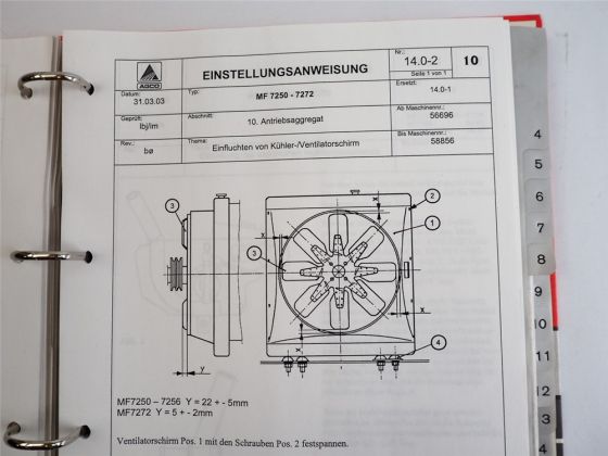 Massey Ferguson MF 7256 - 7278 Mähdrescher Technische Schulung Elektrik 2003