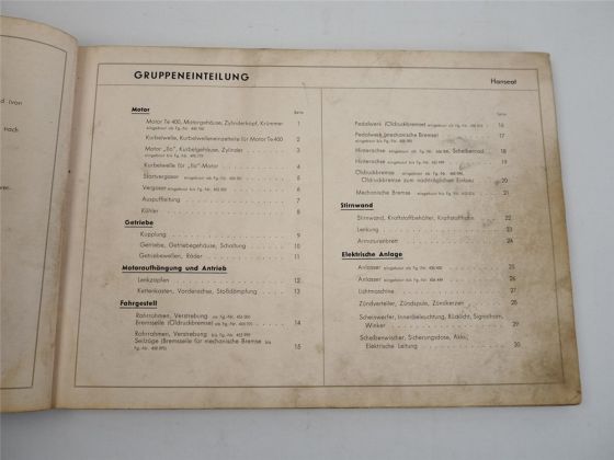 Vidal Tempo Hanseat 1954 Ersatzteilkatalog Ersatzteilliste