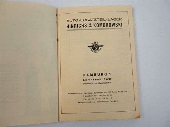 Chevrolet Ford PKW LKW 1927 bis 1934 Ersatzteilkatalog AEL Hinrichs Komorowski