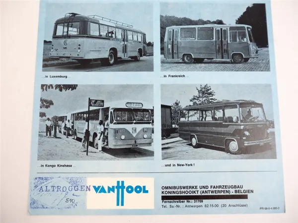 Van Hool Omnibus Stadtbus Linienbus Prospekt 1968