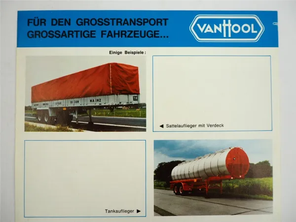 Van Hool Omnibus Reisebus Stadtbus Sattelauflieger Prospekt 1960/70er Jahre