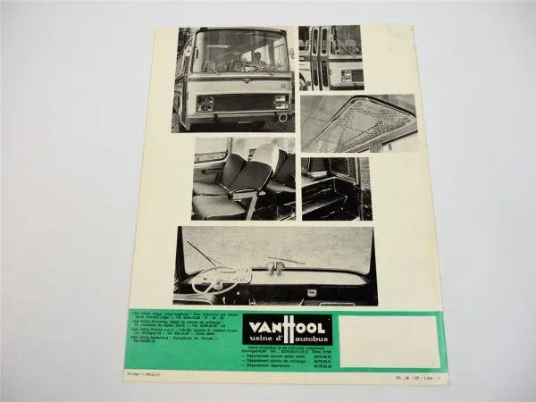 Van Hool 340 Omnibus Reisebus Technische Daten Prospekt 1966 Französisch