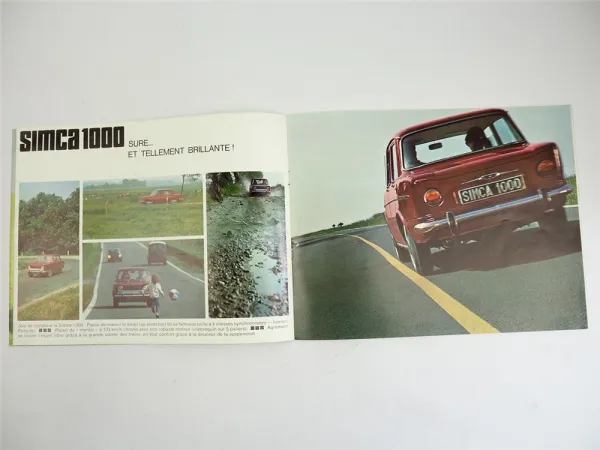 Simca 1000 L LS GL GLS Limousine PKW Prospekt 1960er Jahre französisch