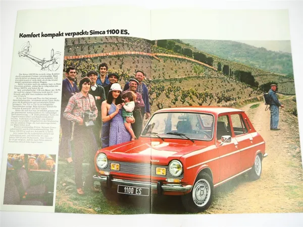 Simca 1100 Talbot PKW 3x Prospekt 1967 bis 1976 französisch / deutsch