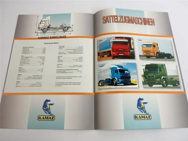 Kamaz 4308 5460 6520 6540 LKW Kipper Sattelzugmaschinen Prospekt ca. 1990er