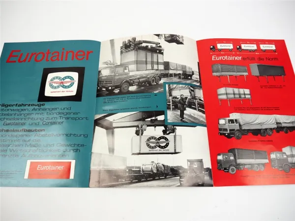 Ackermann Fruehauf Eurotainer Sattelanhänger Containerchassis Prospekt 1970er