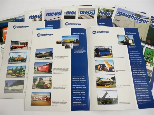 Meusburger Sattelanhänger Schwerlast Kipper Tieflader 9x Prospekt