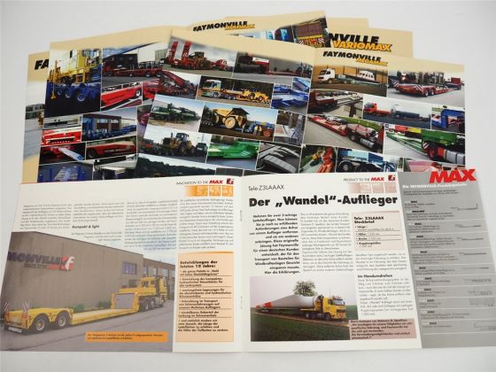 Faymonville Sattelanhänger Trailer Schwerlast Tieflader 8x Prospekt ca. 2004