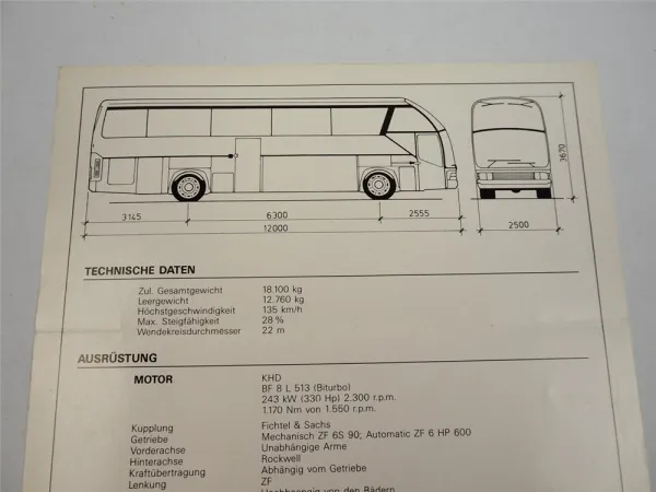 Ayats Olimpia I Bus Spanien auf Deutz Fahrgestell Prospekt