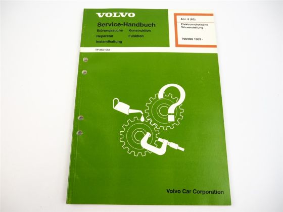 Volvo 740 760 940 960 ab 83 Elektromotorische Sitzverstellung Werkstatthandbuch