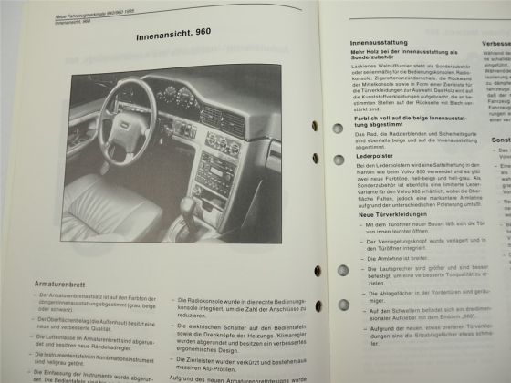 Volvo 940 960 1995 Technische Neuheiten Design Funktion Technik Fahrzeugmerkmale