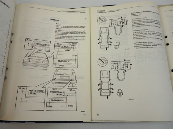 Volvo 850 Karosserie Zentralverriegelung Verglasung Sitz Werkstatthandbuch 1994