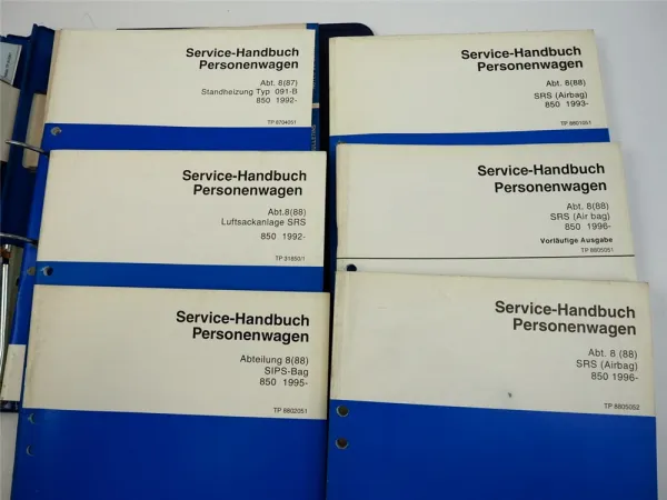 Volvo 850 ab 1992 Werkstatthandbuch Standheizung 091-BAirbag SRS Luftsackanlage