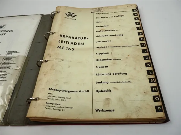 Massey Ferguson MF 165 Reparaturleitfaden Werkstatthandbuch Original