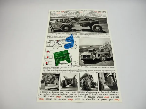 Berliet TX40 Dumper Kipper Prospekt Brochure 1960/70er Jahre