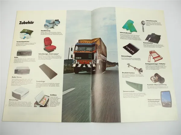 Volvo F88 FB88 LKW Pritschenwagen Tankwagen Auflieger Sattelzug Prospekt 1975