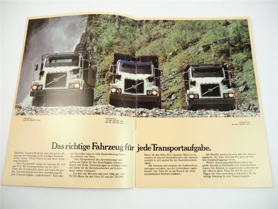Volvo N7 N10 N12 LKW Dumper Kipper Pritschenwagen Sattelzug Prospekt 1979