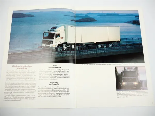 Volvo F12 Intercooler 360 LKW Frontlenker Pritschenwagen 50t Prospekt 1987