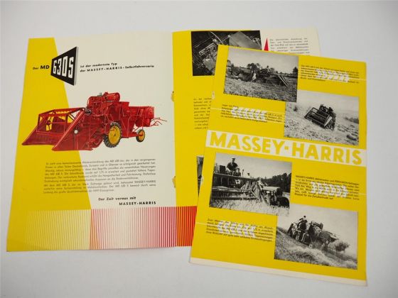 MF Massey Harris Ferguson MD630S Mähdrescher Prospekt 1958