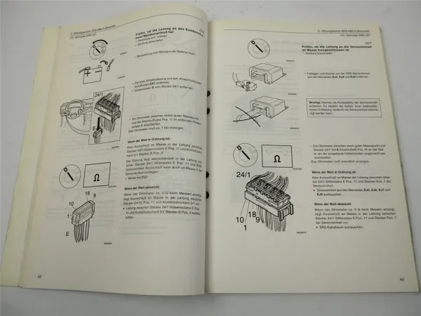 Volvo 850 ab 1996 SRS Airbag Diagnose Fehlersuche Service Werkstatthandbuch