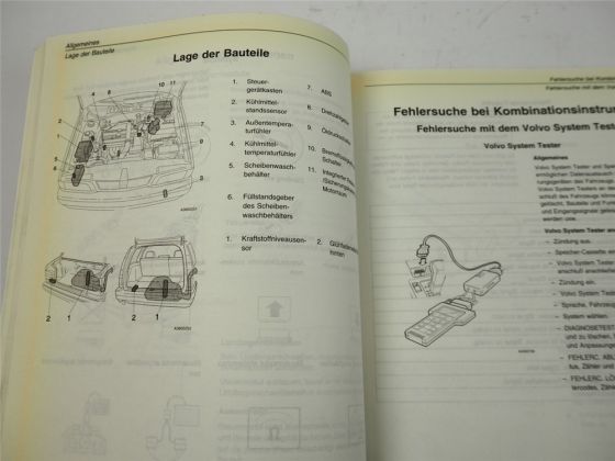 Volvo 850 Kombiinstrument VDO Diagnose Fehlersuche Werkstatthandbuch 1996