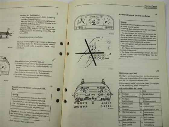 Volvo 850 Kombiinstrument VDO Diagnose Fehlersuche Werkstatthandbuch 1995