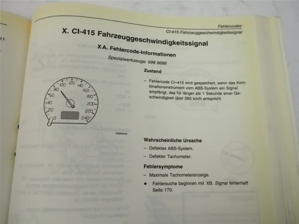 Volvo S40 V40 ab 1996 Kombinationsinstrument Tachometer Werkstatthandbuch