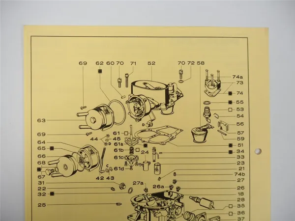 BMW 2002 USA Pierburg Vergaser 32DIDTA Kennblatt Ersatzteilliste BJ 1975
