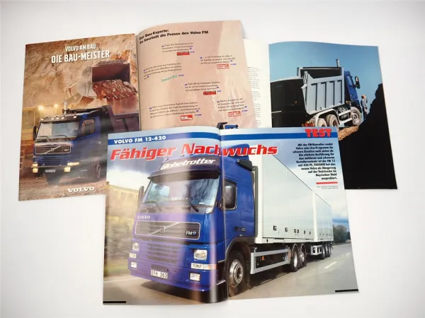 Volvo FM LKW Truck Baufahrzeug Kipper Prospekt Poster Testbericht 1999/2000