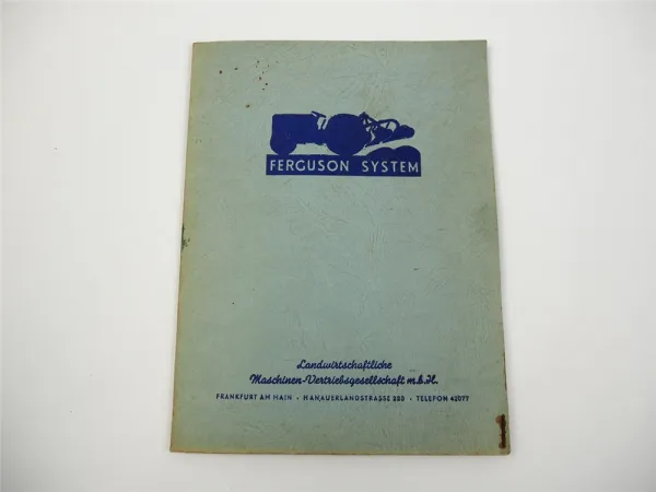 Ferguson System Traktor TE Anbaugetäte 26x Prospekt in Mappe ca. 1953