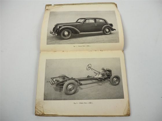 Fiat 1500 D Voiture Notice d entretien 1948