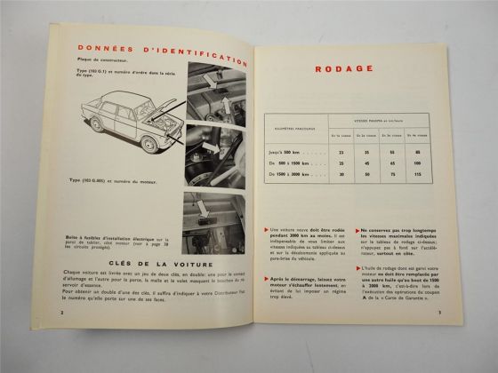 Fiat 1100D type 103 G.1 Berline et familiale Notice d entretien 1965