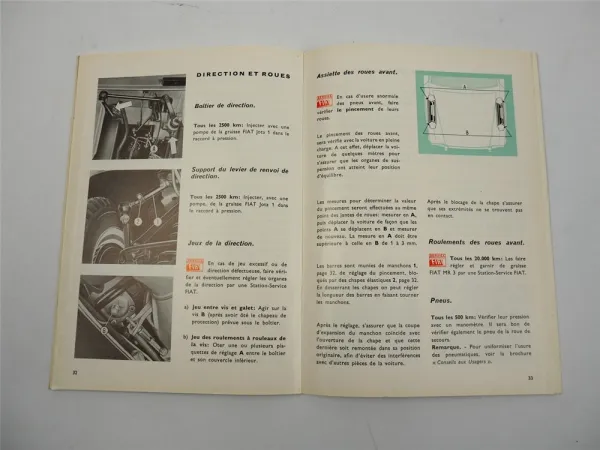 Fiat 1100D type 103 G.1 Berline et familiale Notice d entretien 1965